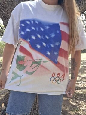Vintage 92' Champion USA Olympic Games T-Shirt XL Single Stitch Made in USA